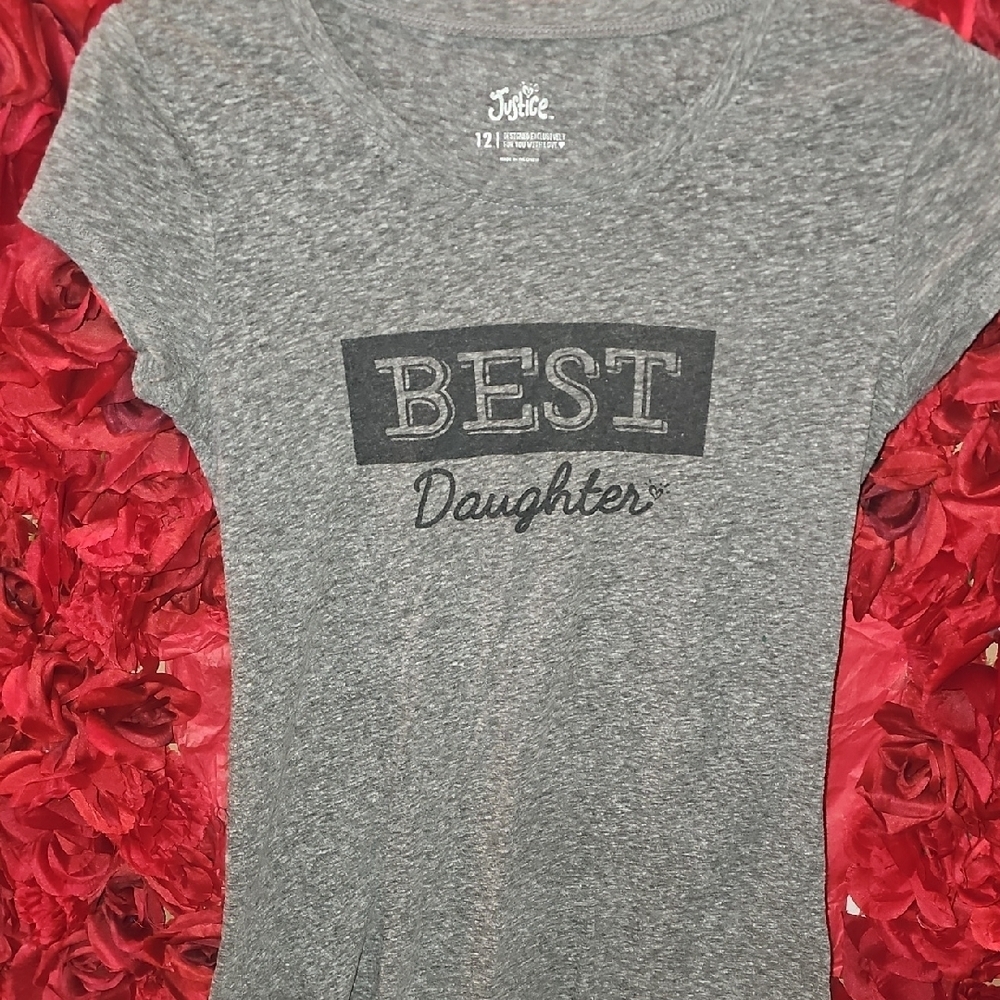 Justice Gray 'Best Daughter' Short Sleeve Tee Size 12
